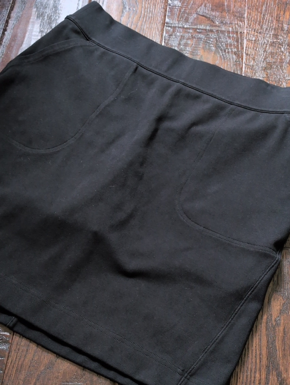 DULUTH TRADING CO I Black NoGA Naturale Cotton Stretch Mini Skirt Skort, S